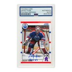 Grant Fuhr // Edmonton Oilers // Signed 1990-91 Score Hockey TC #275
