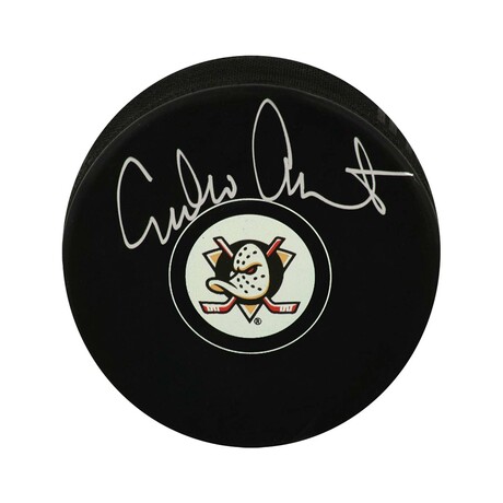 Emilio Estevez // Anaheim Mighty Ducks // Signed Team Hockey Puck