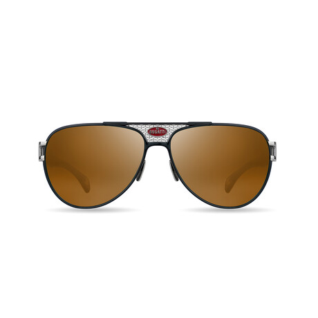 Bugatti - 11 // Men's Sunglasses // Black - Silver - Black leather