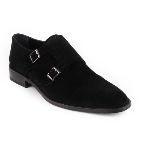 Mico Cap Toe Suede Double Monk // Black (US: 7)
