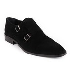 Mico Cap Toe Suede Double Monk // Black (US: 7.5)