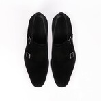 Mico Cap Toe Suede Double Monk // Black (US: 7.5)