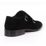 Mico Cap Toe Suede Double Monk // Black (US: 7.5)