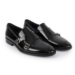 Hardin Patent Leather Double Monk Loafers // Black (US: 8)