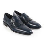 Madrona Wingtip Monkstrap Loafers // Navy Blue (US: 8)