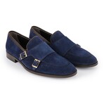 Elmaton Double Monk Loafers // Navy Blue (US: 8)