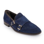 Elmaton Double Monk Loafers // Navy Blue (US: 8)