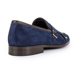Elmaton Double Monk Loafers // Navy Blue (US: 8)