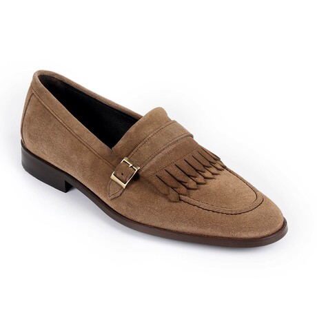 Magenta Monkstrap Dress Shoes // Dark Beige (US: 7)