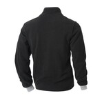1/4 Zip Sweatshirt with Contrast Gray Cuffs // Black (XS)