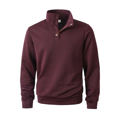 Quilted Sweatshirt // Burgundy (XS)