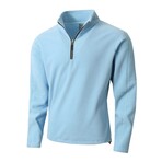 1/4 Zip Visible Seam Sweatshirt // Light blue (S)