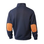 Quilted Sweatshirt // Navy blue (XS)