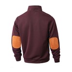 Quilted Sweatshirt // Burgundy (S)