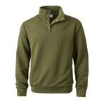 Quilted Sweatshirt // Army green (S)