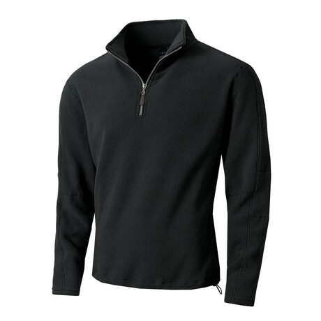 1/4 Zip Visible Seam Sweatshirt // Black (XS)