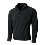 1/4 Zip Visible Seam Sweatshirt // Black (XS)