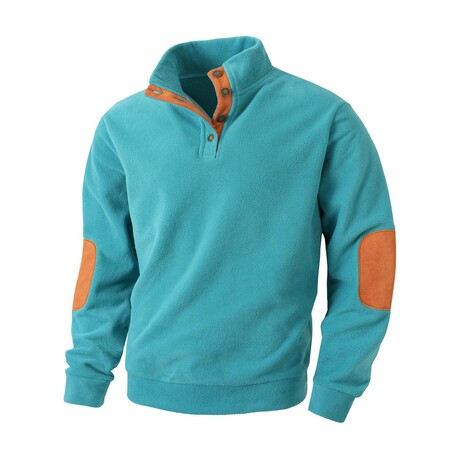 Elbow Patch Sweatshirt // Lake blue (XS)