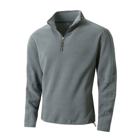 1/4 Zip Visible Seam Sweatshirt // Grey (XS)