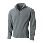 1/4 Zip Visible Seam Sweatshirt // Grey (S)