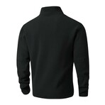 1/4 Zip Visible Seam Sweatshirt // Black (XS)