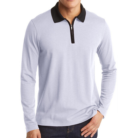 Zippered Polo Long sleeve // White (XS)