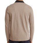 Zippered Polo Long sleeve // Khaki (XS)