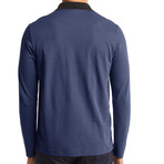 Zippered Polo Long sleeve // Dark blue (XS)