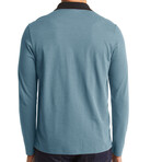Zippered Polo Long sleeve // Blue (S)