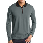 Zippered Polo Long sleeve // Dark gray (XS)