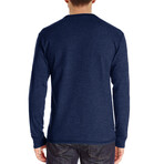 Pocket Henley Long Sleeve // Dark blue (XS)
