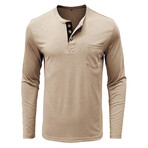Pocket Henley Long Sleeve // Apricot (S)
