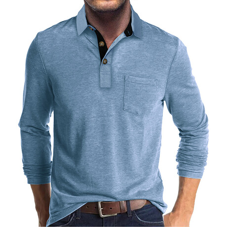 Polo Long Sleeve // Light blue (XS)