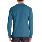 Pocket Henley Long Sleeve // Blue (XS)