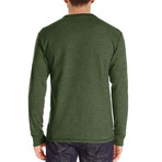 Pocket Henley Long Sleeve // Army green (S)