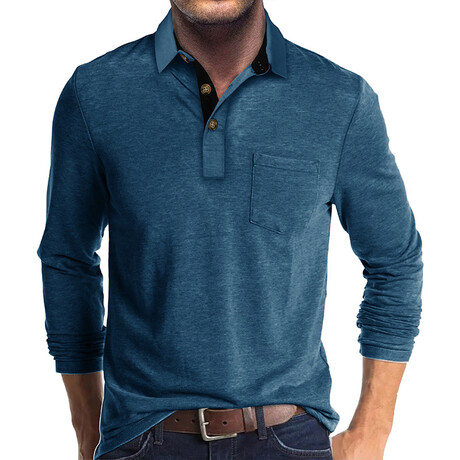 Polo Long Sleeve // Blue (XS)