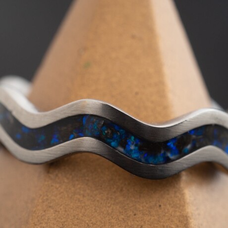 Leviathan - Titanium CNC Wave Ring (7.5)