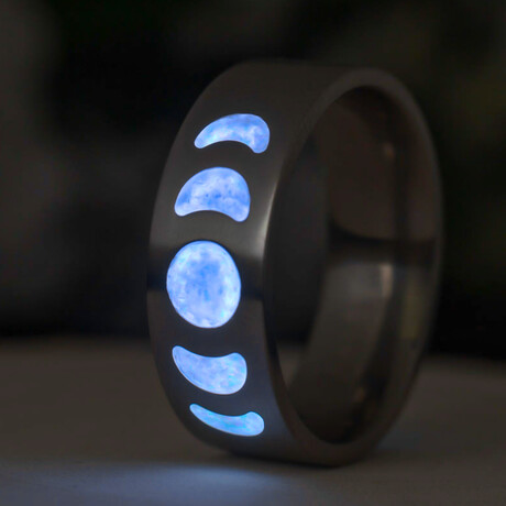 Moon Phase - Frost Titanium Ring (7.5)