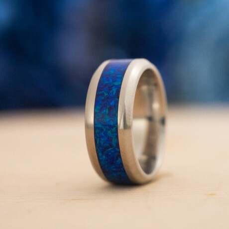 Nereus - Stainless Steel Opal Ring (7.5)