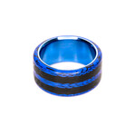 Blue Hybrid Carbon Fiber and Blue Titanium Ring (8)