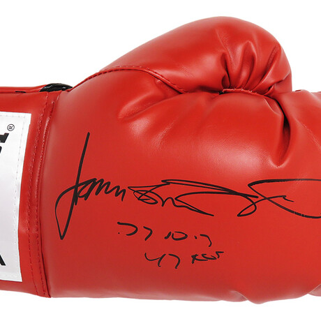 James Toney // Signed Everlast Red Boxing Glove w/77-10-3, 47 KO's