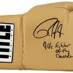 Roy Jones Jr // Signed Title Gold Boxing Glove w/90's Fighter of the Decade