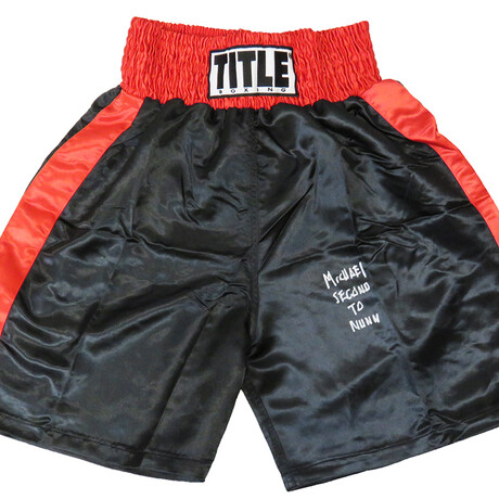 Michael Nunn // Signed Title Boxing Trunks w/Second To Nunn