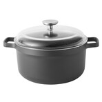 BergHOFF GEM Nonstick Cast Aluminum 11" Stockpot 7.7qt. with Glass Lid, Black