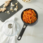 BergHOFF GEM Nonstick Aluminum 7" Sauce Pan 1.9qt., Detachable Handle, Glass Lid