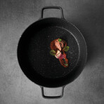 BergHOFF GEM Nonstick Cast Aluminum 11" Stockpot 7.7qt. with Glass Lid, Black