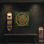 Square Hermes Jungle by Mercedes Lopez Charro (18"H x 18"W x 1.5"D)