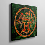 Square Hermes Jungle by Mercedes Lopez Charro (18"H x 18"W x 1.5"D)
