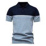 Blocked Polo Shirt // Blue (M)