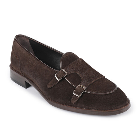 Bellville Short Cut Double Monk Loafers // Dark Brown (US: 7)